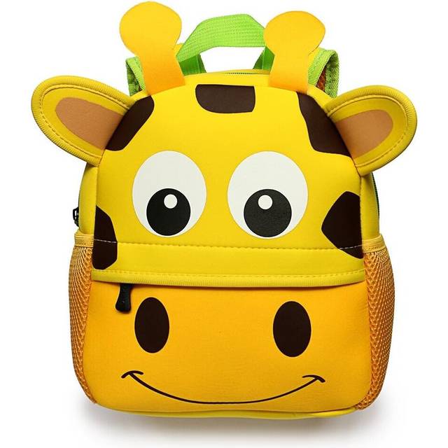 "Kids Toddler Backpack Men and Women Kindergarten Preschool School Bag Cute Rubber Cartoon Backpack for 1-3 Years, 9.45 ""x3.54 ""x9.84"" (Giraffe)"