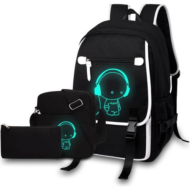 School Backpack Teenage Backpack 3 Piece Set School Satchel Reflective Waterproof Backpack School Bags for Boys School Bag for School Travel Outdoor