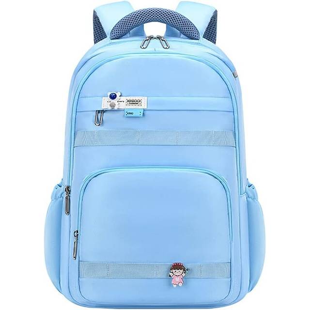 Kids Backpack for School with Kawaii Pin Elementary School Boys and Girls Lightweight Bookbags Solid Color Aesthetic School Bags