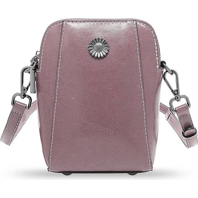 Women Vintage Leather Crossbody Phone Bag, Small Messenger Shoulder Bag Cash Handbag Wallet Purse With Card Slots