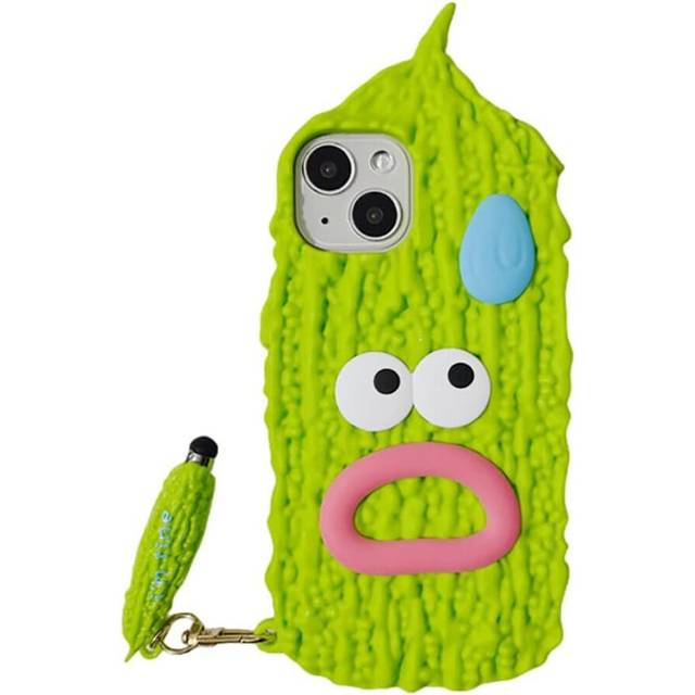 Phone Cases Apply to iPhone 12Pro max,Cute Balsam Pear Phone Case with Balsam Pear Stylus 3D Case for Phone Case Soft Silicone Shockproof Cover