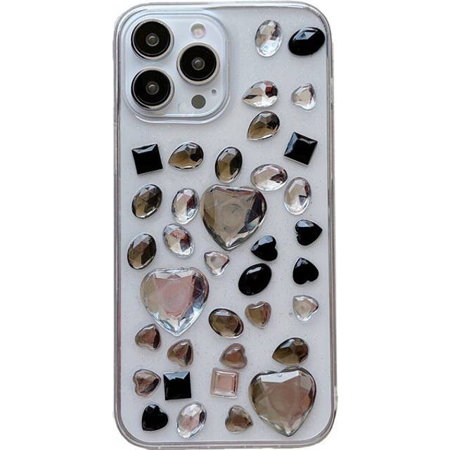 iPhone 13 Pro Case with Colored Diamonds 4D Twinkle Glitter Spark Luxury Girly Aesthetic Personalized Design for Women