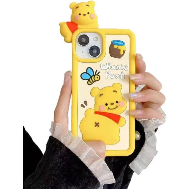 iPhone 12 Pro Max Cute Case, Girls Boys Kids Women Cute Cartoon Winnie The Pooh Soft Silicone Rubber Shockproof Doll Case Cover for iPhone 12 Pro Max