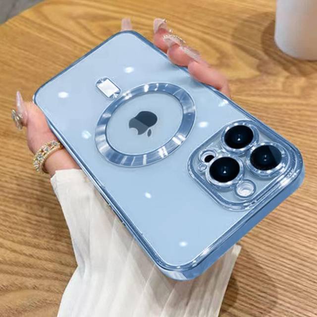 Case for iPhone 15Pro 6.1-Inch, Camera Lens Full Protection,Compatible with MagSafe Wireless Charging, Shockproof Soft TPU Phone Cover (Sierra Blue)