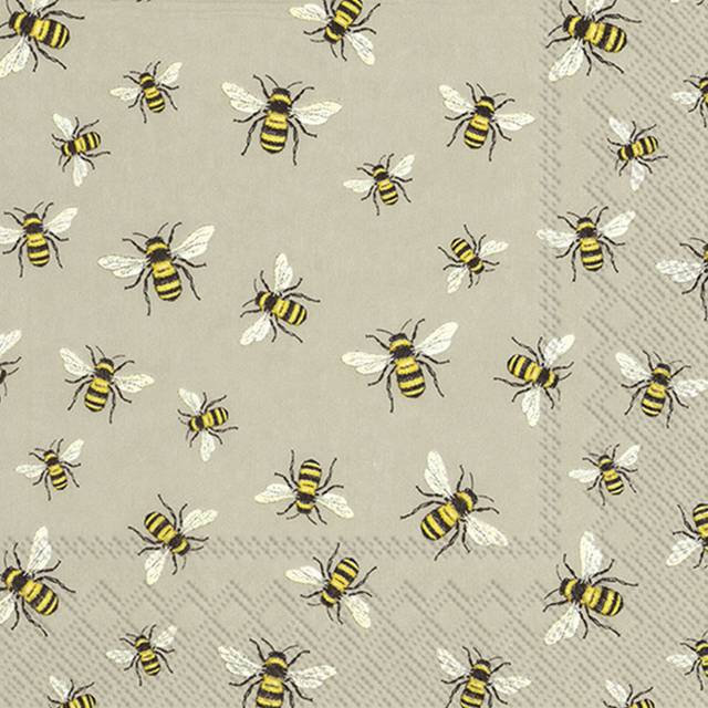 (Cocktail) IHR Summer Lovely Bumble Bees Paper Napkins