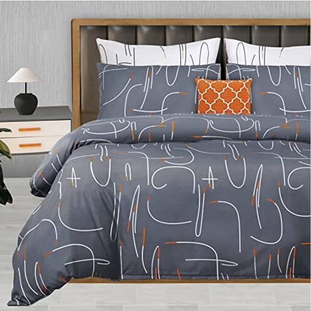 Pamposh Super King Duvet Set Doublesided Super King Size Duvet Cover Sets 3 PCS Ultra Soft Anti Allergic Non Iron Luxury Microfiber
