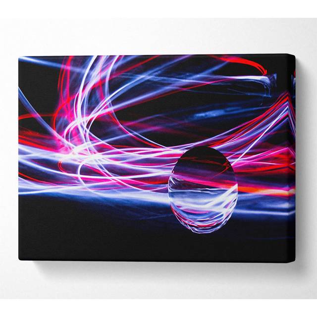 Light Painting Orb Canvas Watercolour - Blue;Black;Red (35.6cm H x 50.8cm W x 10cm D)