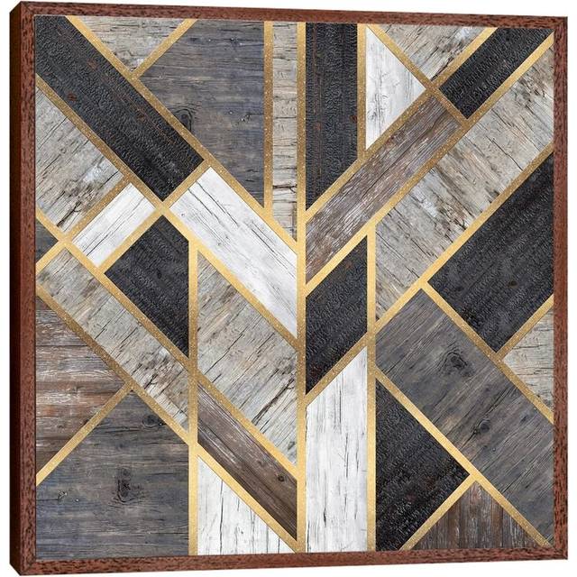 Rustic Scandinavian Design by Diego Tirigall - Graphic Art Print on Canvas - Classic Brown Wood Framed (45.72 cm H x 45.72 cm W)