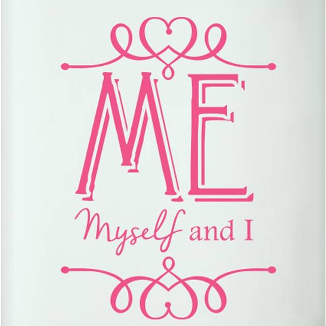Me Myself and I Door Room Wall Sticker - Pink (57cm H X 40cm W)