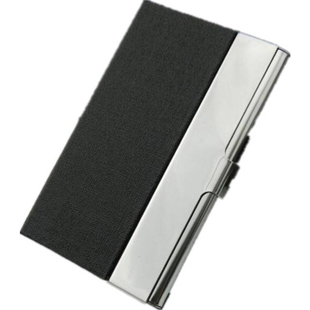 2 Pcs Aluminum PU Leather Business Credit Card Holder For Steel Portable ID Name Card Bank Male Cardholder