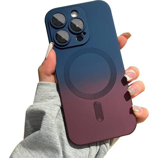 Magnetic iPhone 13 Pro Case [Compatible with MagSafe], Cute Gradient Color Case for Women & Men, Soft TPU Shockproof with Camera Lens Protector Case