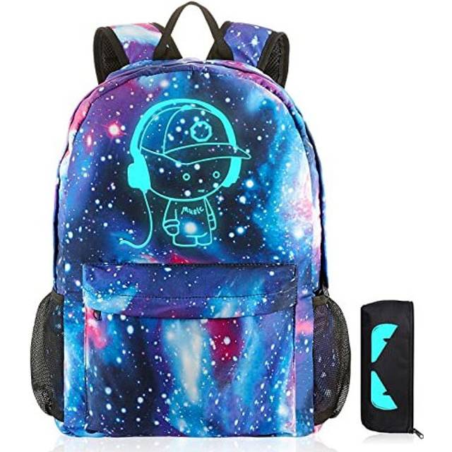 SAMIT Luminous School Bag Galaxy Backpack Anime School Backpack Music Boys Rucksack Cool Bookbag Laptop Backpack Lightweight School Daypacks with