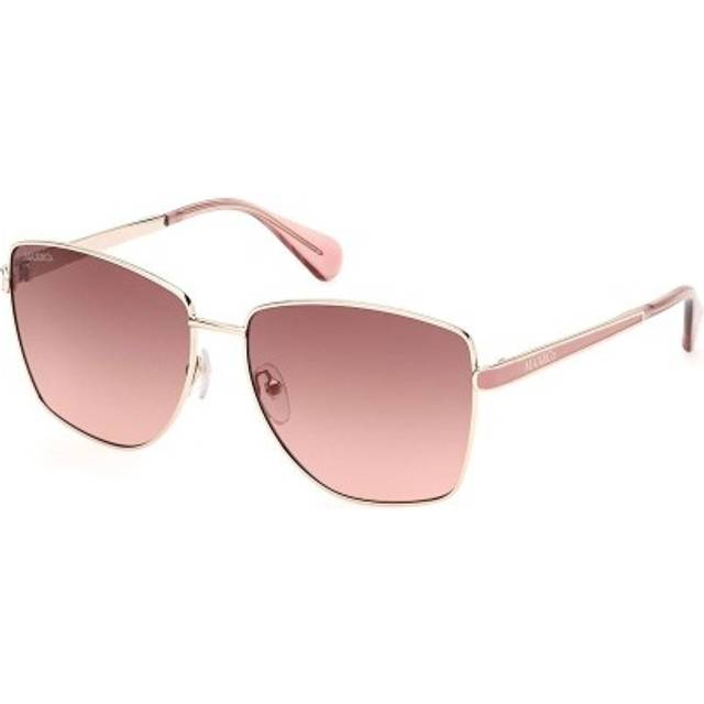 Max&Co Mo0104 Rectangular Metal Sunglasses - Gold, Gold, Women