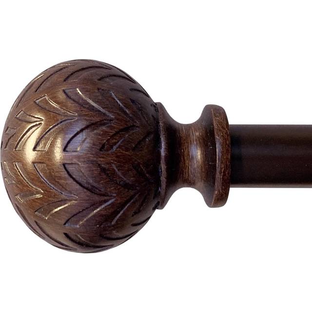 Hermosa 2648 Inch Adjustable Curtain Rod Set  5/8 Inch Diameter in Walnut