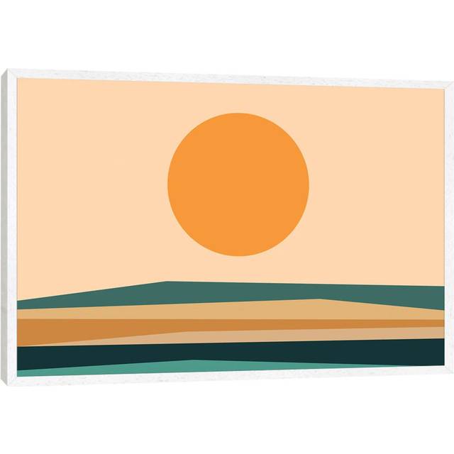 Abstract Landscape XA - Art Prints on Canvas - Cream (101.6cm H x 152.4cm W x 3.81cm D)