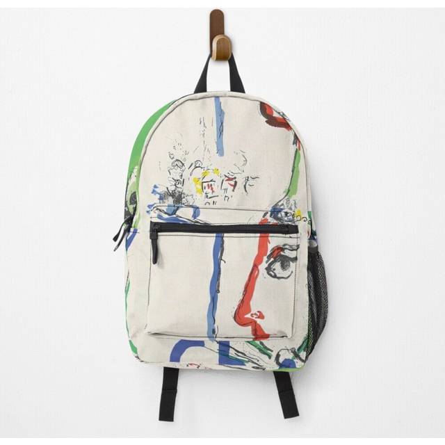 "Backpack Marc Chagall Exhibition Art Poster School Bag Travel 15"""