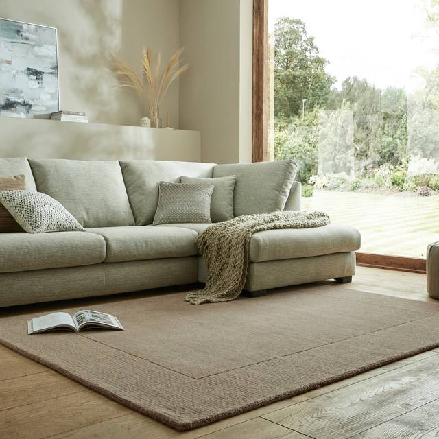 Boston Wool Border Rug - Boston Wool Dark Natural