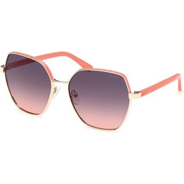 Guess Kvinna GU00108 74B Solglasögon Metall Rosa Rök Geometrisk Normal