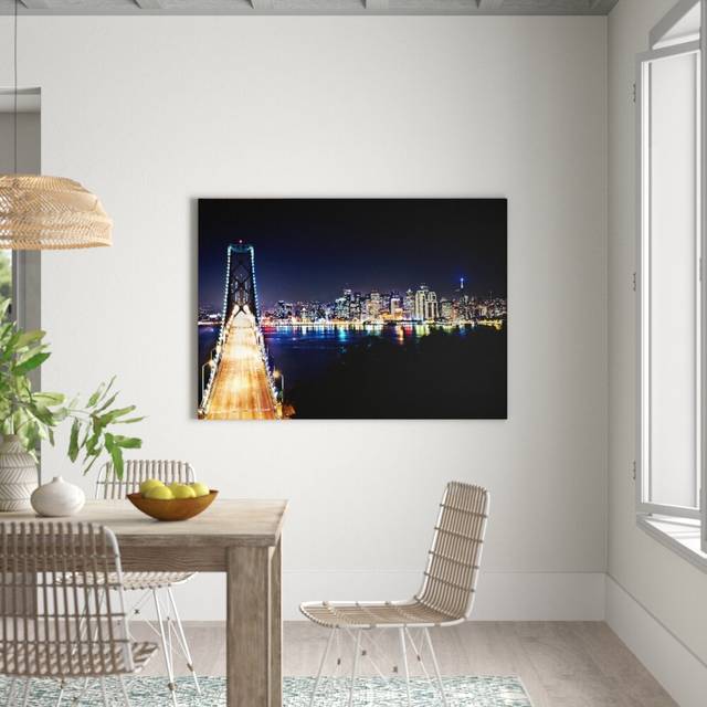 San Francisco at Night - Wrapped Canvas Photograph on Paper (101.6 cm H x 142.2 cm W)