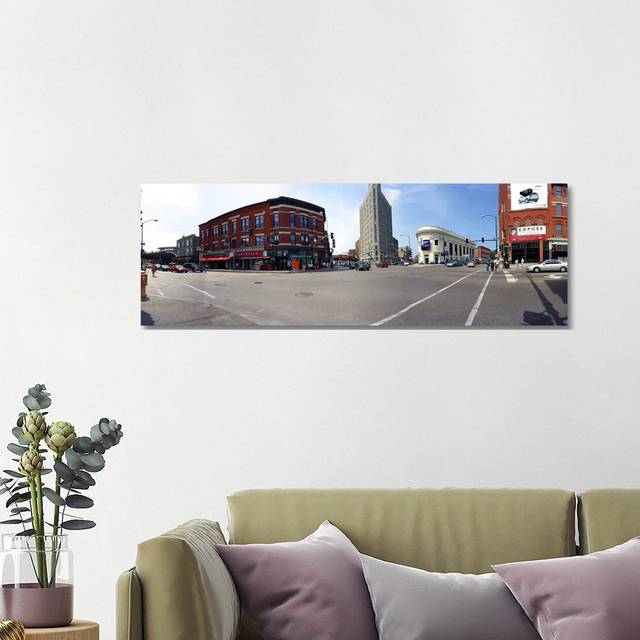 Buildings in a City, Wicker PArk and Bucktown, Chicago, Illinois, USA - Wrapped Canvas Panoramic Photograph (121.92 cm H x 40.64 cm W x 3.175 cm D)