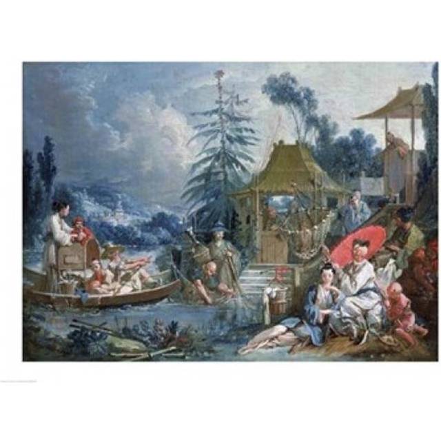 The Chinese Fishermen Poster Print by Francois Boucher - 36 x 24 in. - Large