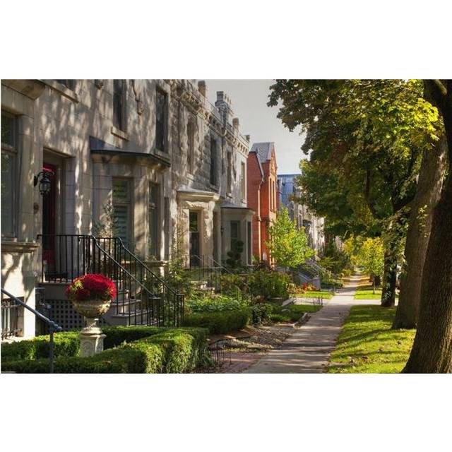 Apartment Buildings Along City Street - Montreal Quebec Canada Poster Print - 38 x 24 in. - Large