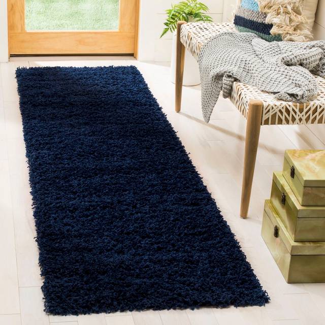 Aubreah Solid Colour Navy Area Rug (Runner 63.5 x 243.84cm)