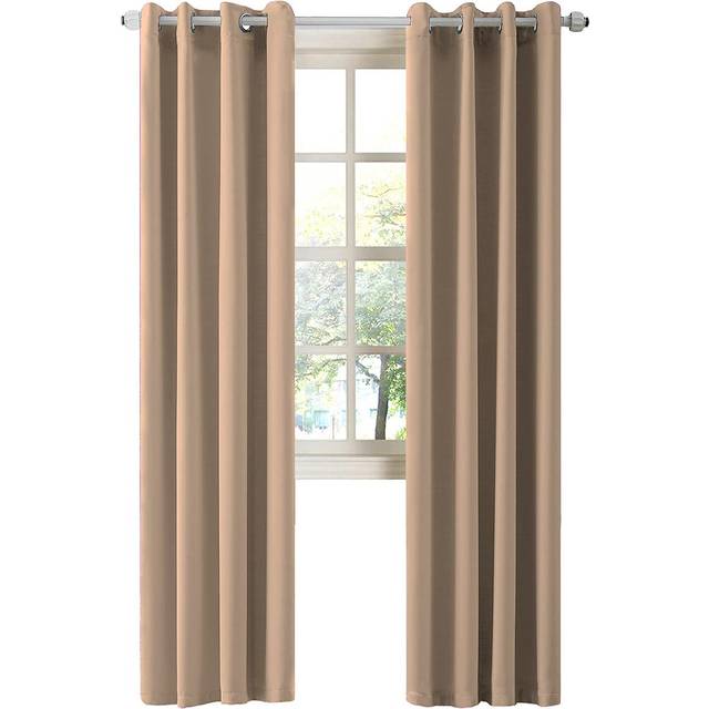 LA PALMA Thermal Insulated Blackout Darkening Grommet Living Room Curtains Window Drapes for Bedroom 2 Panels in 1 Set