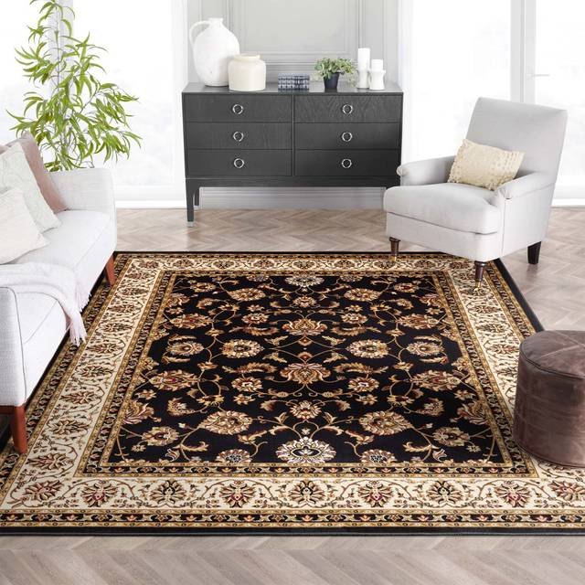Conti Beige/Black/Burgundy Rug (Rectangle 120 x 160cm)