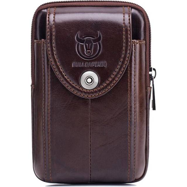 Men's Leather Belt Molle Small Money Phone Waist Pack Bum Pouch Purse