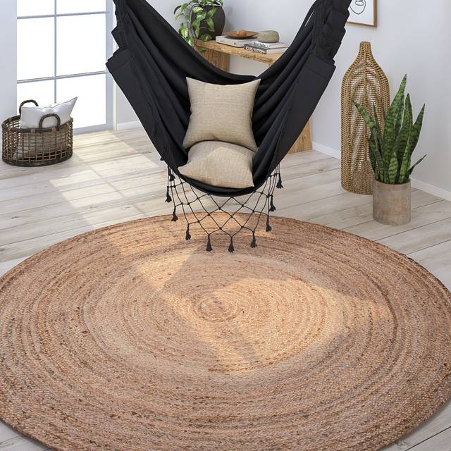 Hawwa Brown Rug - Natural (Round 160cm)