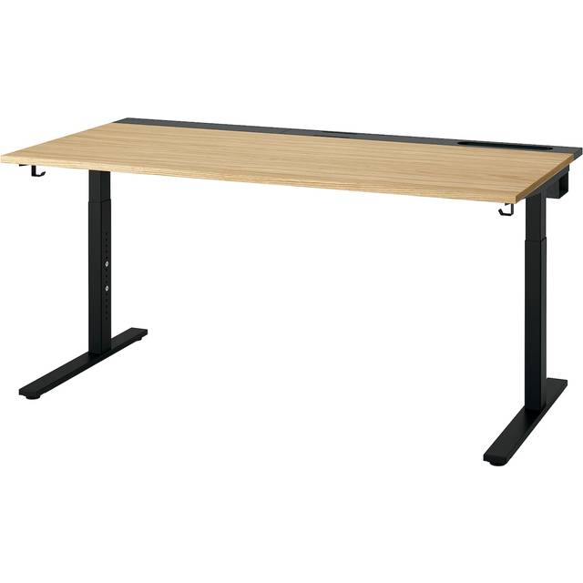 MITTZON skrivbord, ekfaner/svart, 160x80 cm