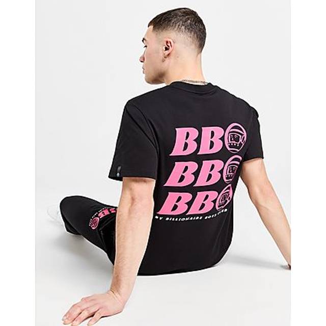 BB ASTRO REPEAT LOGO T-SHIRT - BLACK/PINK LOGO, XL