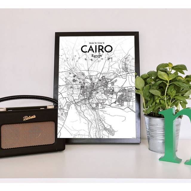 Cairo - Unframed Graphic Art Print on Paper - White (61cm H x 45.7cm W x 0.13cm D)