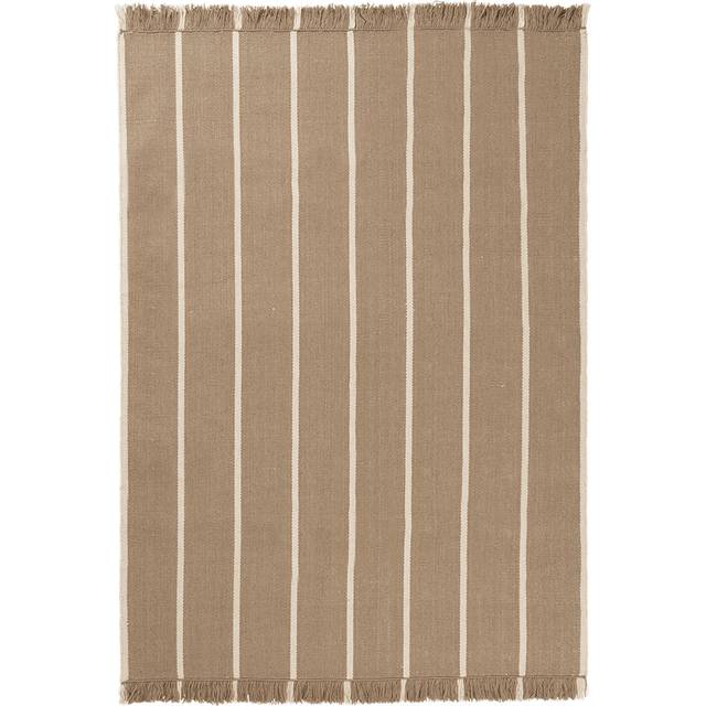 Ferm Living - Calm Kelim Rug 140x200 Dark Sand/Off-White