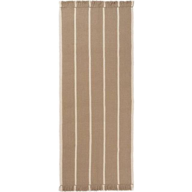 Ferm Living - Calm Kelim Runner 200x80cm - dunkelsand/off-white/handgefärbt/LxBxH 200x80x1cm/jedes Stück ein Unikat (1.0 x 80.0 x 200.0cm)