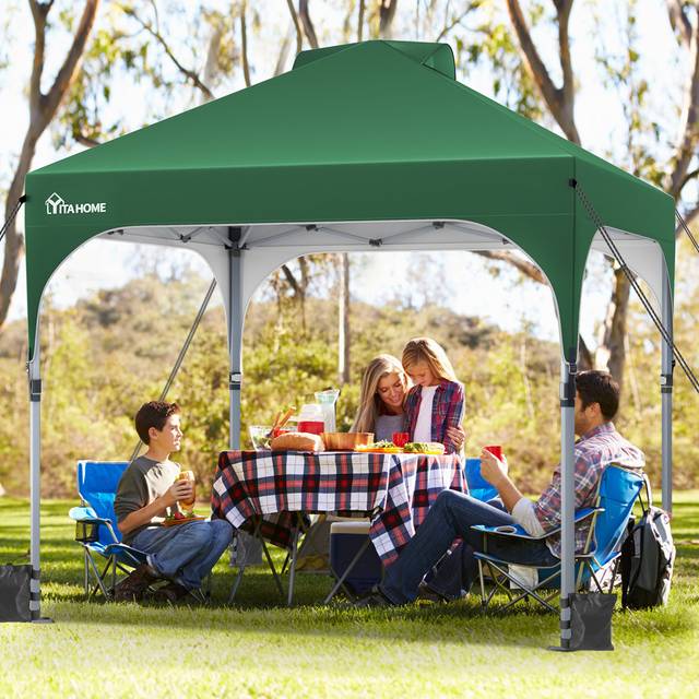 YITAHOME 3x3Meter Instant Heavy Duty Pop Up Gazebo, Waterproof Folding Garden Camping Party Tent Canopy Marquee 4 Weight Bags for Patio Markets Beach
