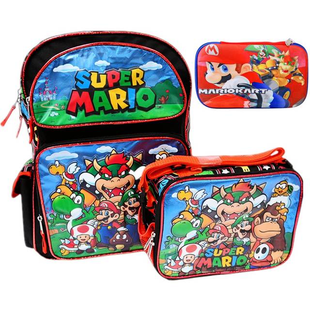 Kool-Stop Large School Backpack Mario Design Bundle - Multicolor