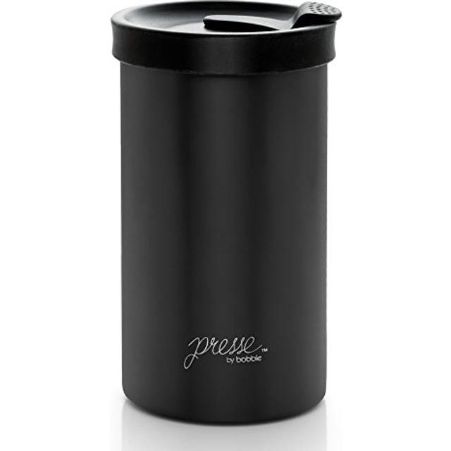 PRESSE by Bobble French Coffee Press And Insulated Stainless Steel Travel Tumbler for On-The-Go Brewing - 13 oz Black