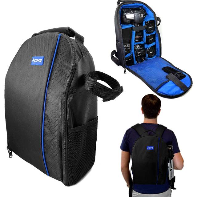 Acuvar BPACK03 Padded Backpack with Customizable Interior Padding and Rain Cover for SLR/DSLR Cameras  Action Digital Cameras  Drone For Can