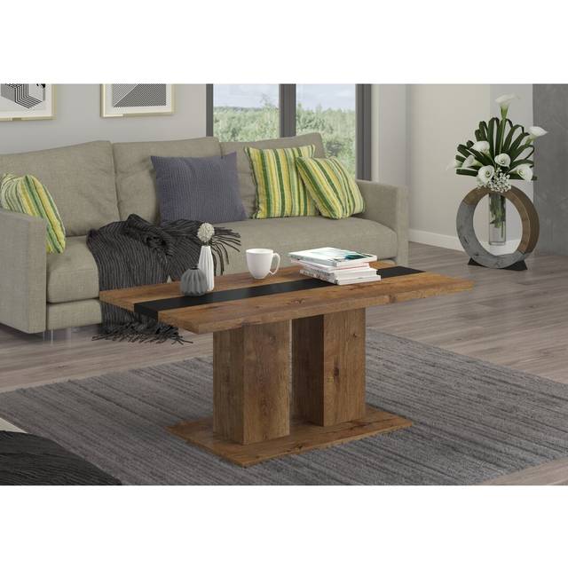 Thorfast Pedestal Coffee Table - Oak Lefkas (110cm W X 60cm D)