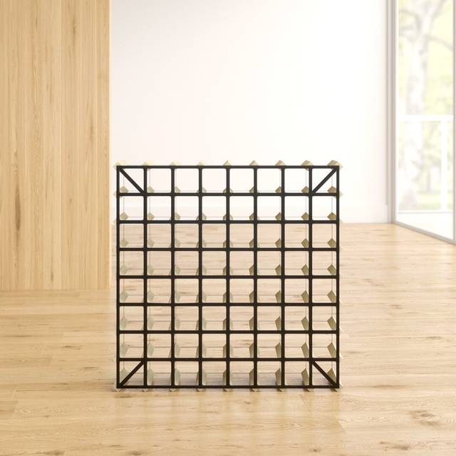 Rita 72 Bottle Wine Rack - Black Steel (81cm H X 81cm W X 23cm D)