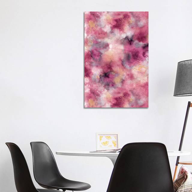 Marble Watercolour Gold Pink by Ninola Design - Wrapped Canvas Graphic Art (101.6cm H X 66.04cm W)