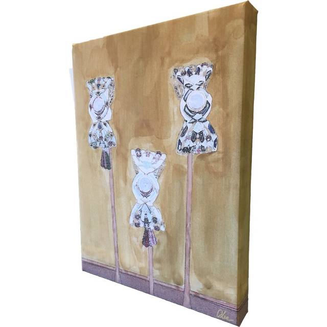 Fashion "Watches for the Stars" Art Print Wrapped on Canvas - Brown (30cm H x 46cm W x 4cm D)