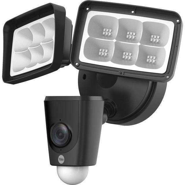 Yale Floodlight Camera - Two Way Talk - Motion Detection - Multiple Lighting Modes - Loud 110 dB Siren - IP65 - FHD 1080-2000 Lumen - Works With