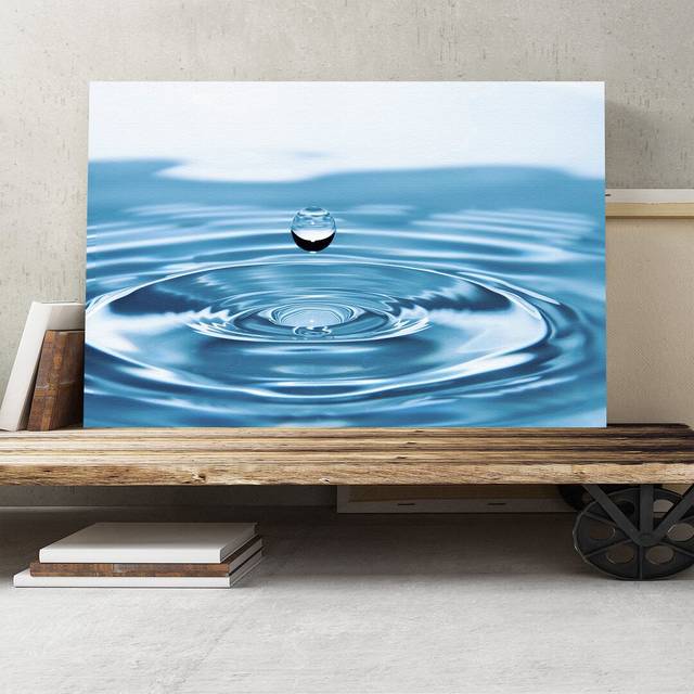 Drop of Water Rain Photographic Print on Canvas (40cm H x 60cm W)