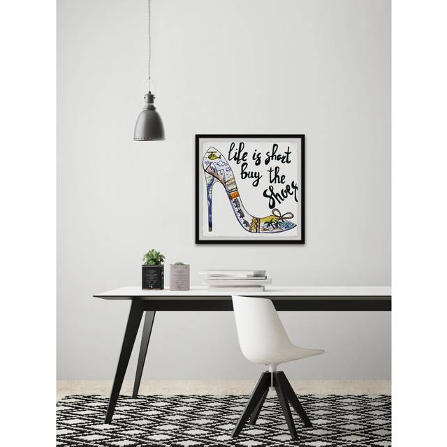 Life Is Short Buy the Shoes by Marmont Hill - Picture Frame Art Print on Paper (41 cm H x 41 cm W x 3.81 cm D)
