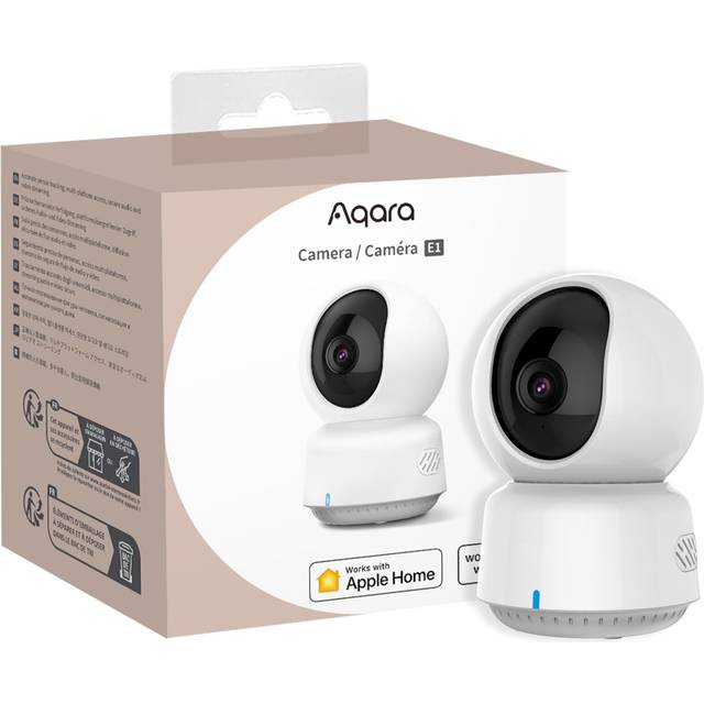 Aqara 2K Indoor Security Camera E1, Pan & Tilt, HomeKit Secure Video Indoor Camera, Two-Way Audio, Night Vision, Person Tracking, Wi-Fi 6, Plug-in Cam