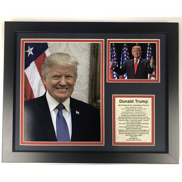 "Donald Trump | America's 45th President | Framed 12""""x15"""" Double Matted Photos | (Portait)"