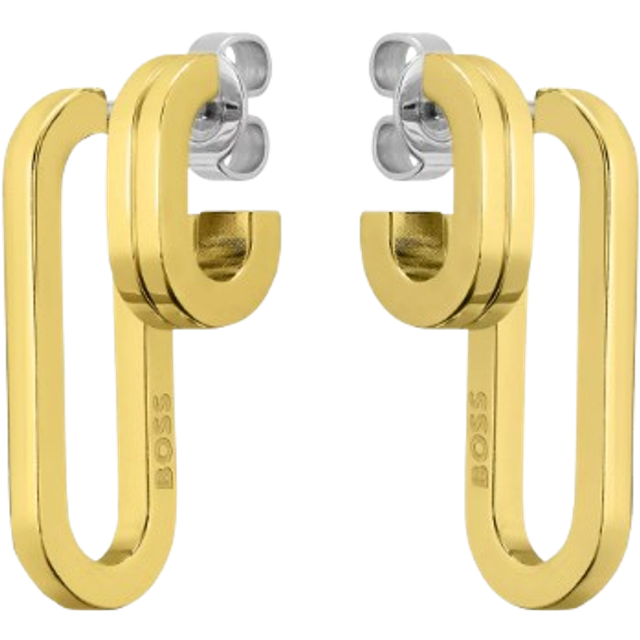BOSS Hailey Yellow Gold Tone Drop Ladies Earrings 1580325